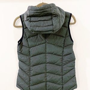 Womens Lolë grey hooded puffer vest